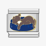 Charm Soneca de gato prata