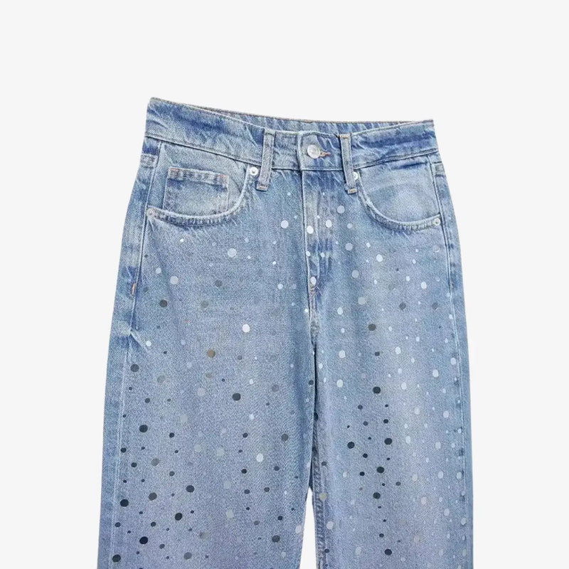 Calça Jeans Lantejoulas azul MILAYD