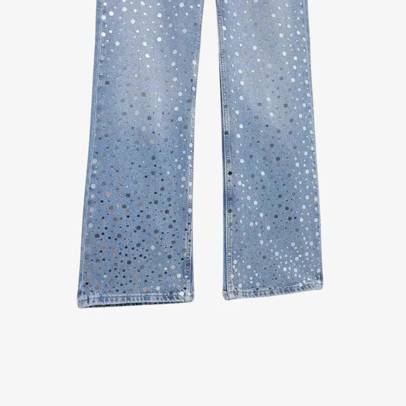 Calça Jeans Lantejoulas azul MILAYD