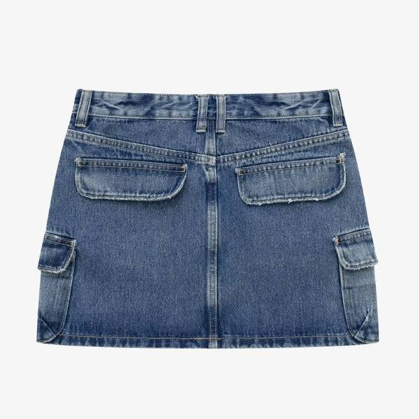 Mini Saia Jeans Vintage azul MILAYD